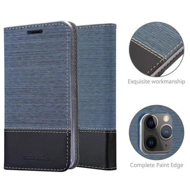 iPhone 11 PRO MAX Suojakuori Lompakkokotelo (Sininen)
