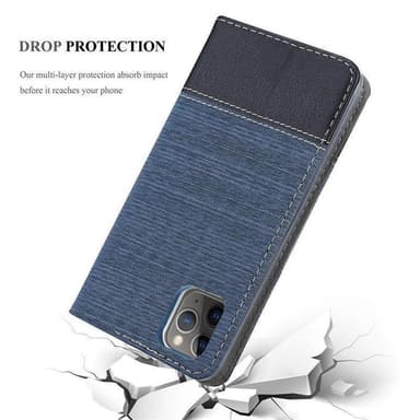 iPhone 11 PRO MAX Suojakuori Lompakkokotelo (Sininen)