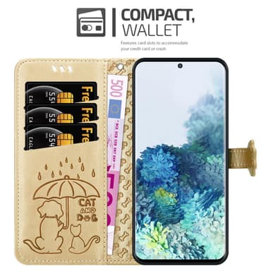 Samsung Galaxy S20 Suojakuori Lompakkokotelo (kulta)