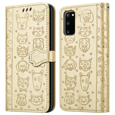 Samsung Galaxy S20 Suojakuori Lompakkokotelo (kulta)