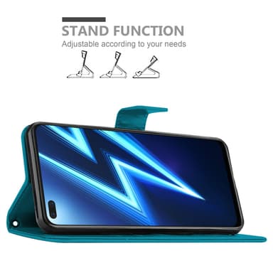 Realme 6 PRO Suojakuori Lompakkokotelo (Sininen)