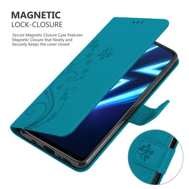 Realme 6 PRO Suojakuori Lompakkokotelo (Sininen)