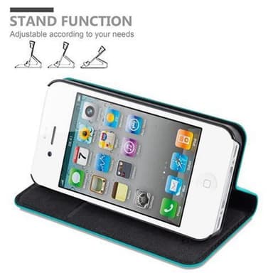 iPhone 4 / 4S Suojakuori Lompakkokotelo (Turkoosi)