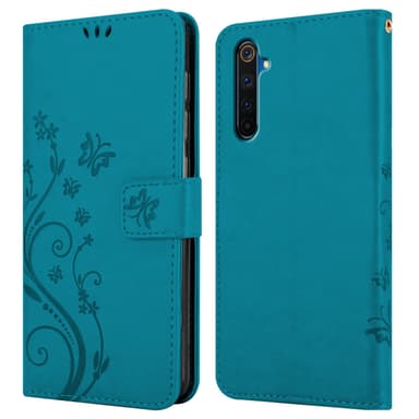 Realme 6 PRO Suojakuori Lompakkokotelo (Sininen)