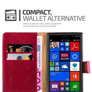 Nokia Lumia 830 Suojakuori Lompakkokotelo (Punainen)