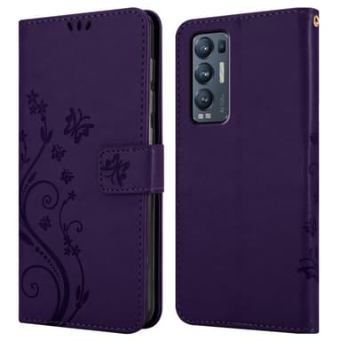 Oppo FIND X3 NEO Suojakuori Lompakkokotelo (Violetti)