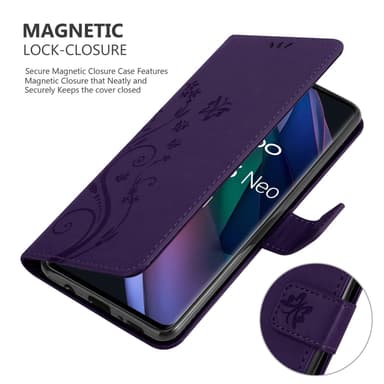 Oppo FIND X3 NEO Suojakuori Lompakkokotelo (Violetti)