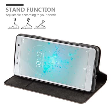 Sony Xperia XZ2 Suojakuori Lompakkokotelo (Ruskea)