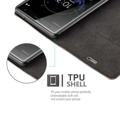 Sony Xperia XZ2 Suojakuori Lompakkokotelo (Ruskea)