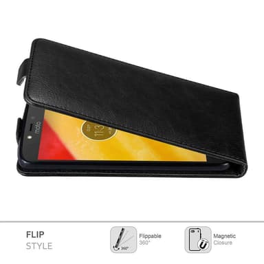 Motorola MOTO C PLUS Suojakuori Lompakkokotelo (Musta)
