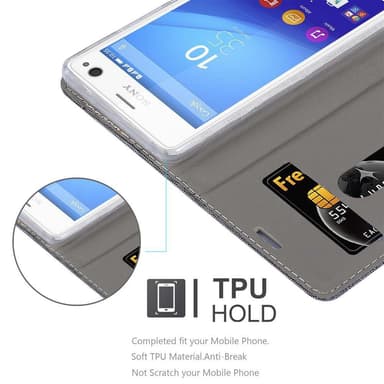 Sony Xperia C4 Suojakuori Lompakkokotelo (harmaa)