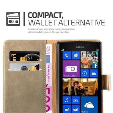 Nokia Lumia 925 Suojakuori Lompakkokotelo (Ruskea)