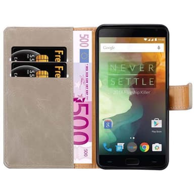 OnePlus 2 Suojakuori Lompakkokotelo (Ruskea)