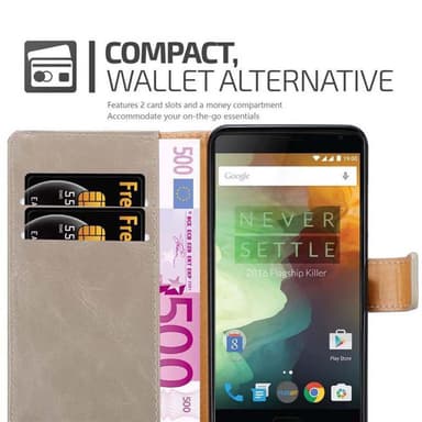 OnePlus 2 Suojakuori Lompakkokotelo (Ruskea)