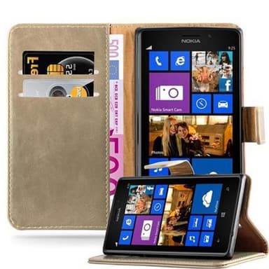 Nokia Lumia 925 Suojakuori Lompakkokotelo (Ruskea)