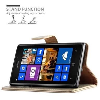 Nokia Lumia 925 Suojakuori Lompakkokotelo (Ruskea)