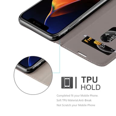 iPhone 13 PRO Suojakuori Lompakkokotelo (harmaa)