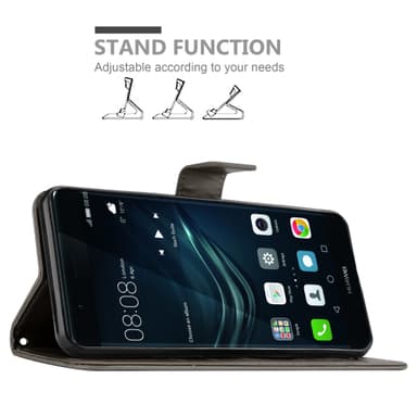 Huawei P9 PLUS Suojakuori Lompakkokotelo (harmaa)