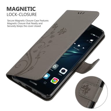 Huawei P9 PLUS Suojakuori Lompakkokotelo (harmaa)