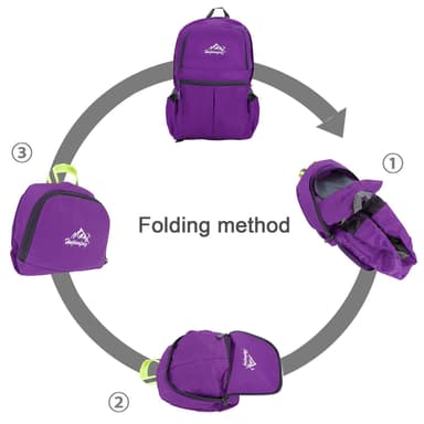 Taitettava reppu 36L Unisex vedenpitävä (violetti)