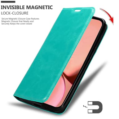 iPhone 13 MINI Suojakuori Lompakkokotelo (Turkoosi)