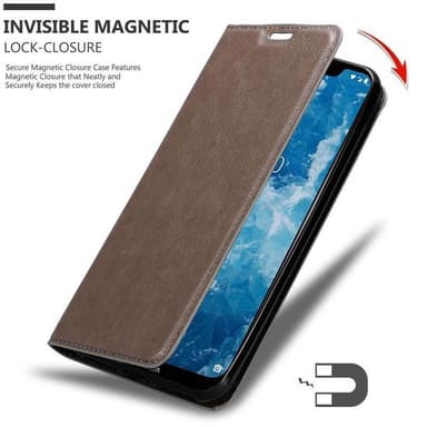 Nokia 7.1 PLUS / X7 Suojakuori Lompakkokotelo (Ruskea)