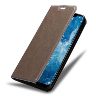 Nokia 7.1 PLUS / X7 Suojakuori Lompakkokotelo (Ruskea)