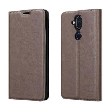 Nokia 7.1 PLUS / X7 Suojakuori Lompakkokotelo (Ruskea)