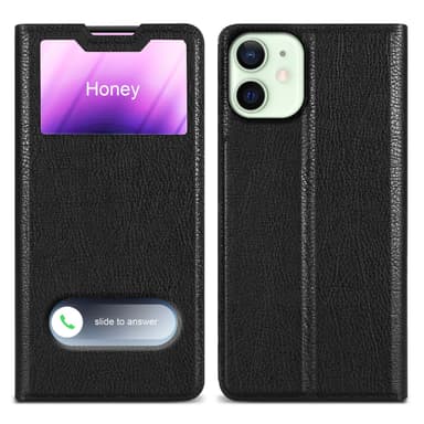 Lompakkokotelo iPhone 12 MINI Case (Musta)