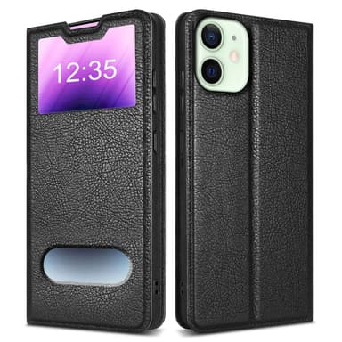 Lompakkokotelo iPhone 12 MINI Case (Musta)