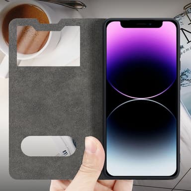 Lompakkokotelo iPhone 12 MINI Case (Musta)