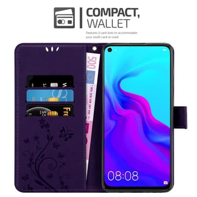 Huawei NOVA 4 Suojakuori Lompakkokotelo (Violetti)
