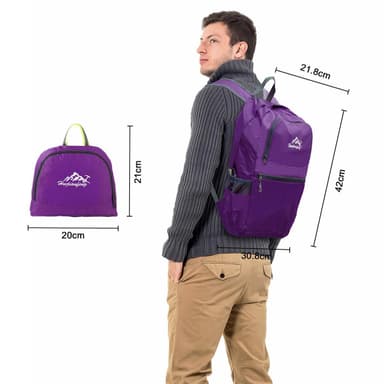Taitettava reppu 36L Unisex vedenpitävä (violetti)