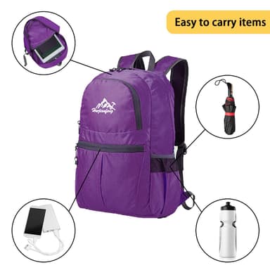 Taitettava reppu 36L Unisex vedenpitävä (violetti)