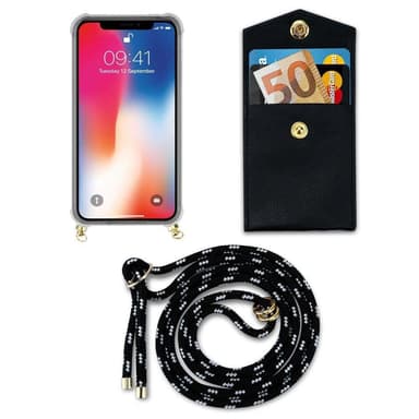 iPhone XS MAX Suojakuori Kotelo Ketju (Musta)
