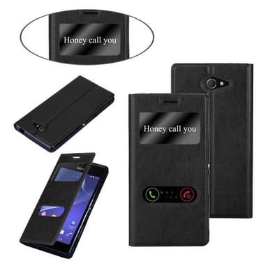 Lompakkokotelo Sony Xperia M2 / M2 AQUA Case (Musta)