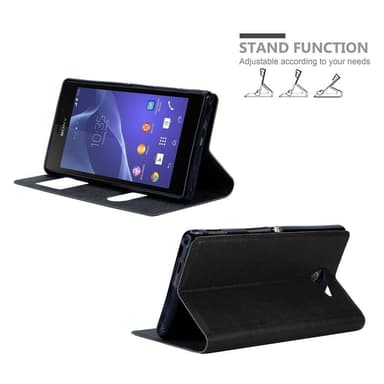 Lompakkokotelo Sony Xperia M2 / M2 AQUA Case (Musta)