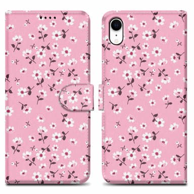 iPhone XR Suojakuori Lompakkokotelo (Vaaleanpunainen)