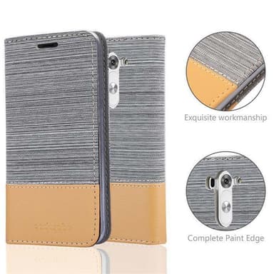 LG G3 MINI / G3 S Suojakuori Lompakkokotelo (harmaa)