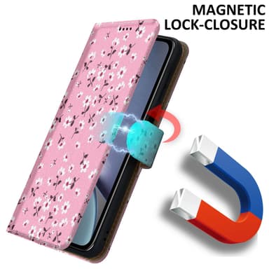 iPhone XR Suojakuori Lompakkokotelo (Vaaleanpunainen)