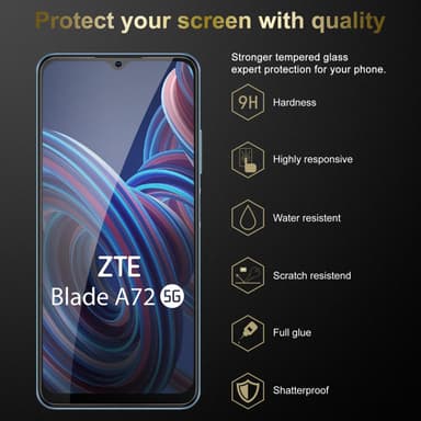 ZTE Blade A72 5G Näytönsuoja Karkaistu lasi Suojakalvo