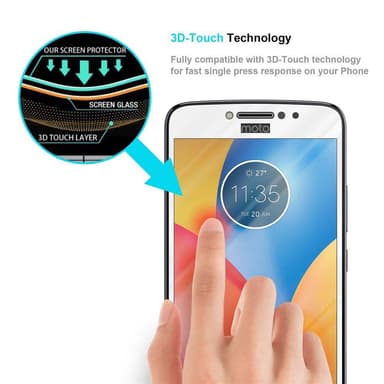 Motorola MOTO E4 Suojakalvo Karkaistu lasi Näytönsuoja