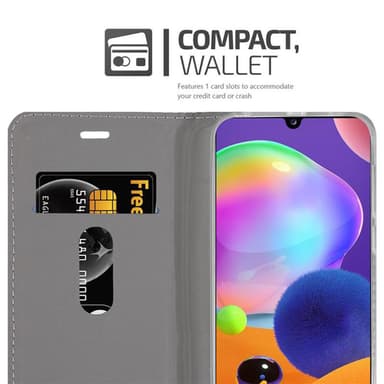 Samsung Galaxy A31 Suojakuori Lompakkokotelo (harmaa)