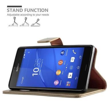 Sony Xperia Z3 Suojakuori Lompakkokotelo (Ruskea)