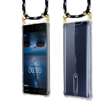 Nokia 8 2017 Suojakuori Kotelo Ketju (Musta)