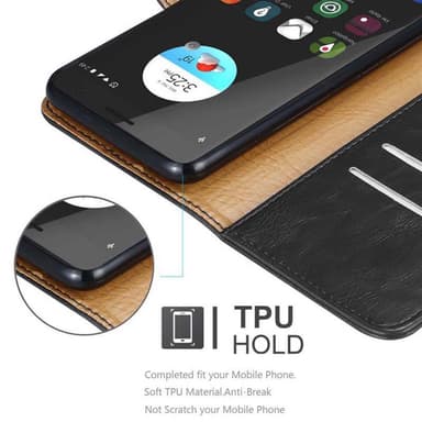 ZTE Blade V7 Suojakuori Lompakkokotelo (Musta)