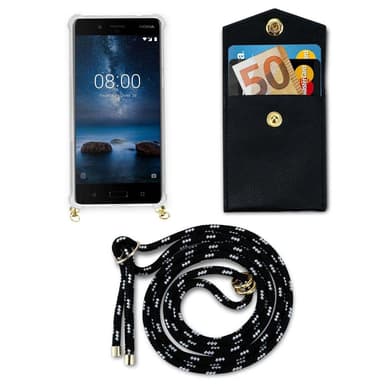 Nokia 8 2017 Suojakuori Kotelo Ketju (Musta)