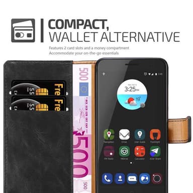 ZTE Blade V7 Suojakuori Lompakkokotelo (Musta)