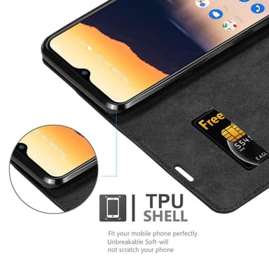 Nokia 2.3 Suojakuori Lompakkokotelo (Musta)