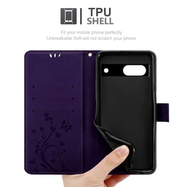 Google PIXEL 7 Suojakuori Lompakkokotelo (Violetti)